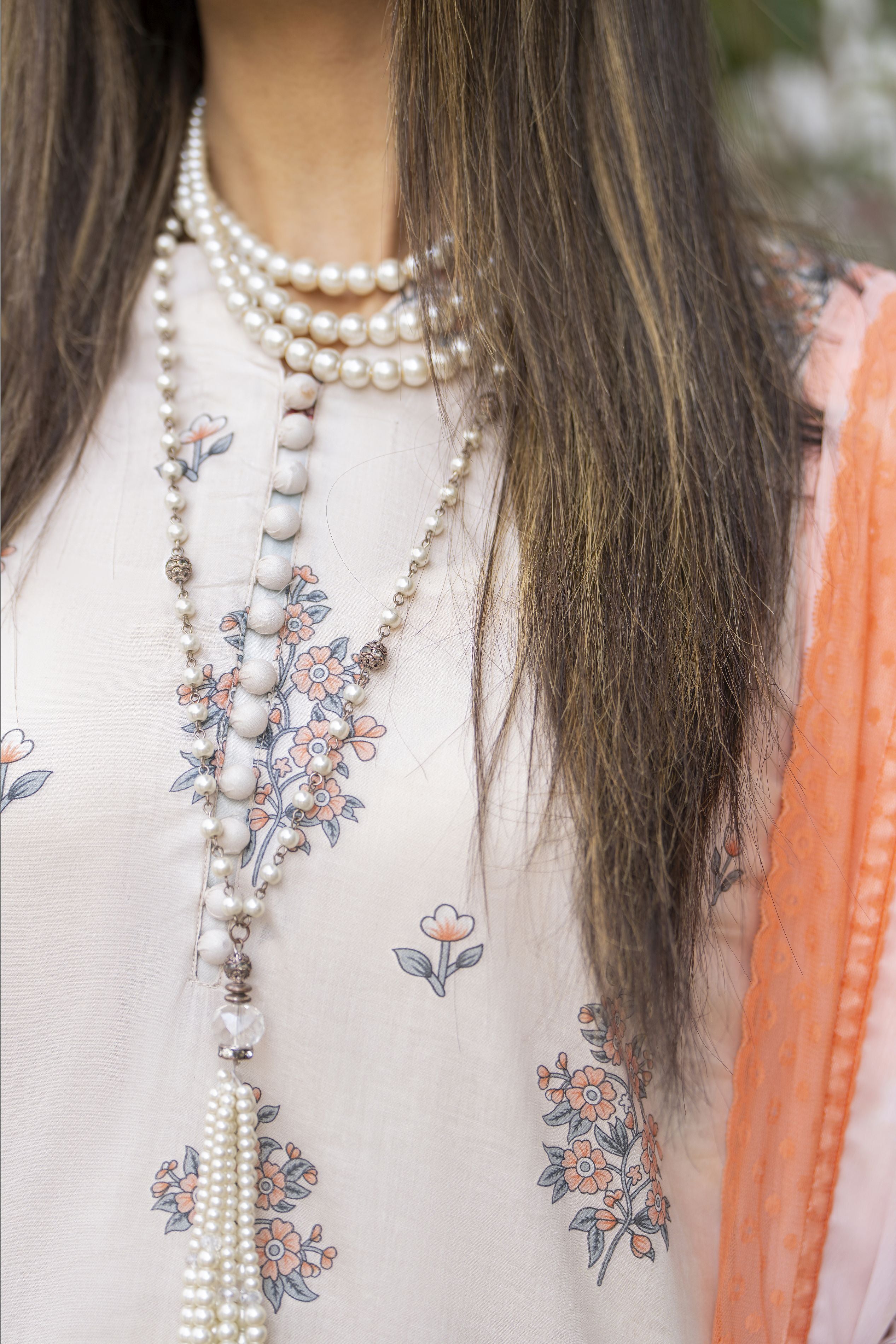 Peach & Cream 3pc Lawn Suit | Garmi Ka Jora by Dress Code GKJ3