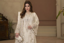 Arwah Chandni 3pc Ivory Organza Formal Suit CR4