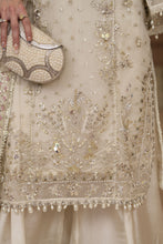 Arwah Chandni 3pc Ivory Organza Formal Suit CR4