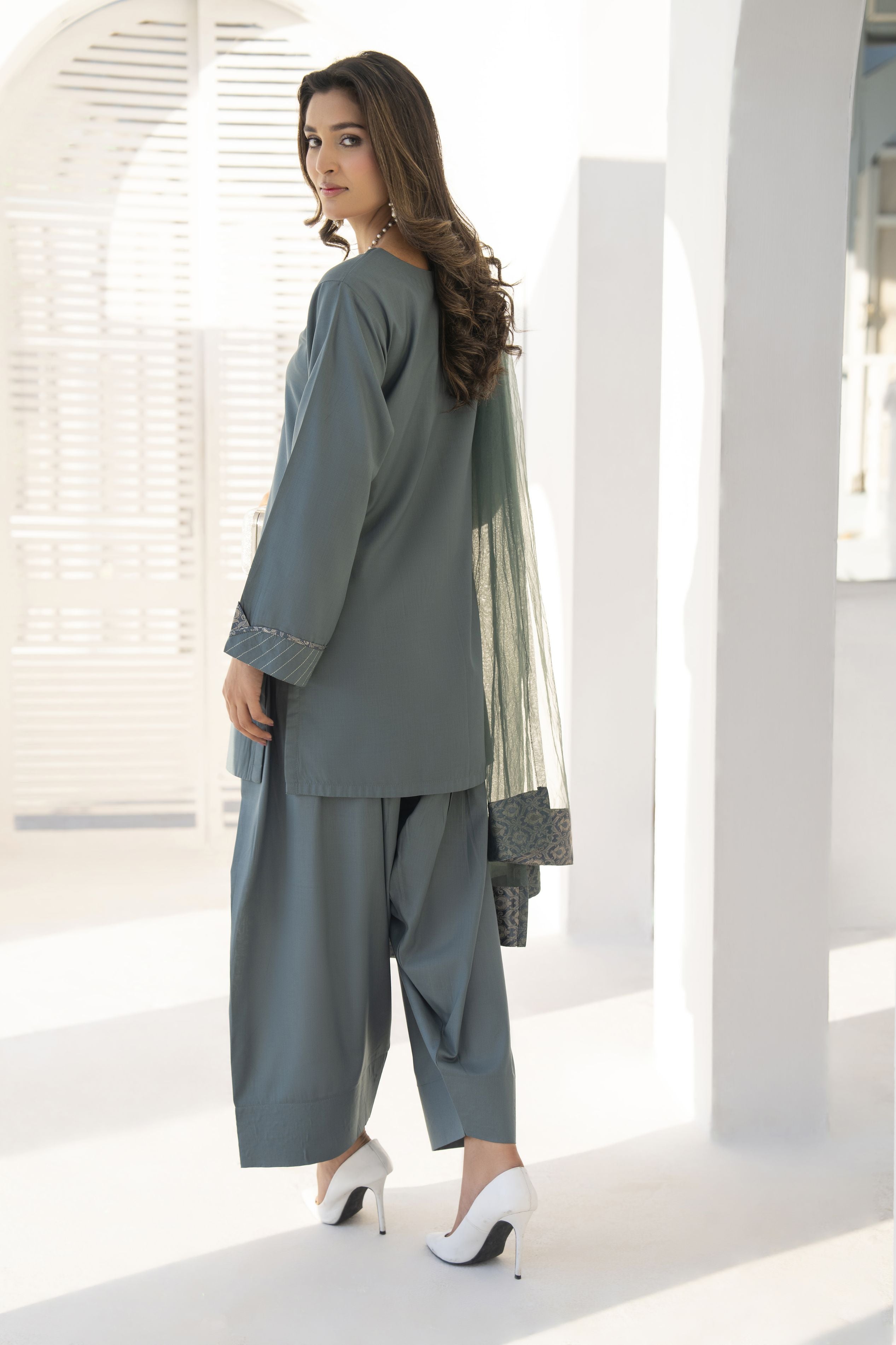 Farshi Mahal by Aabpara – Festive Farshi Shalwar Dress FMA1
