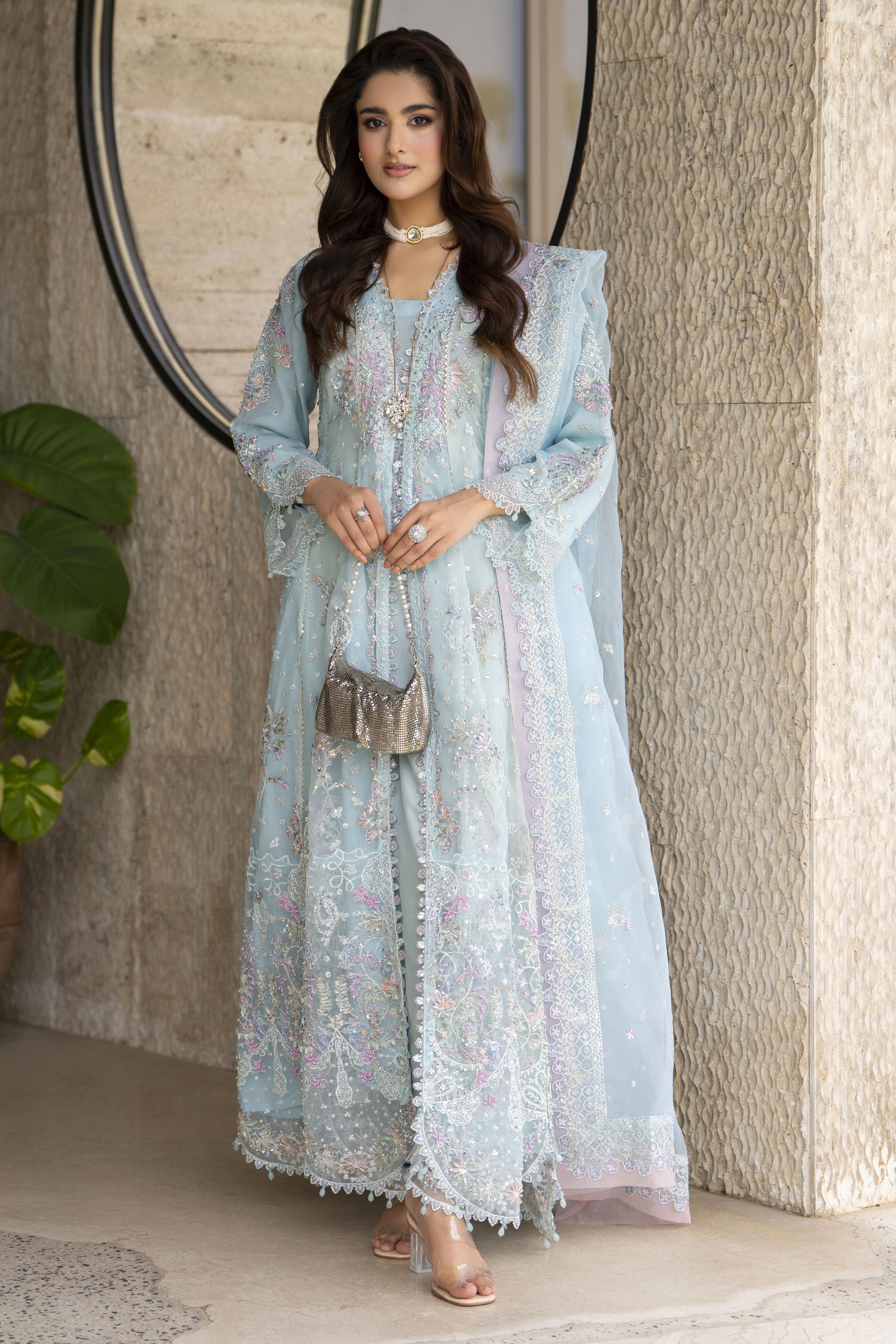 Arwah 3pc Handworked Organza Long Dress – ASG2