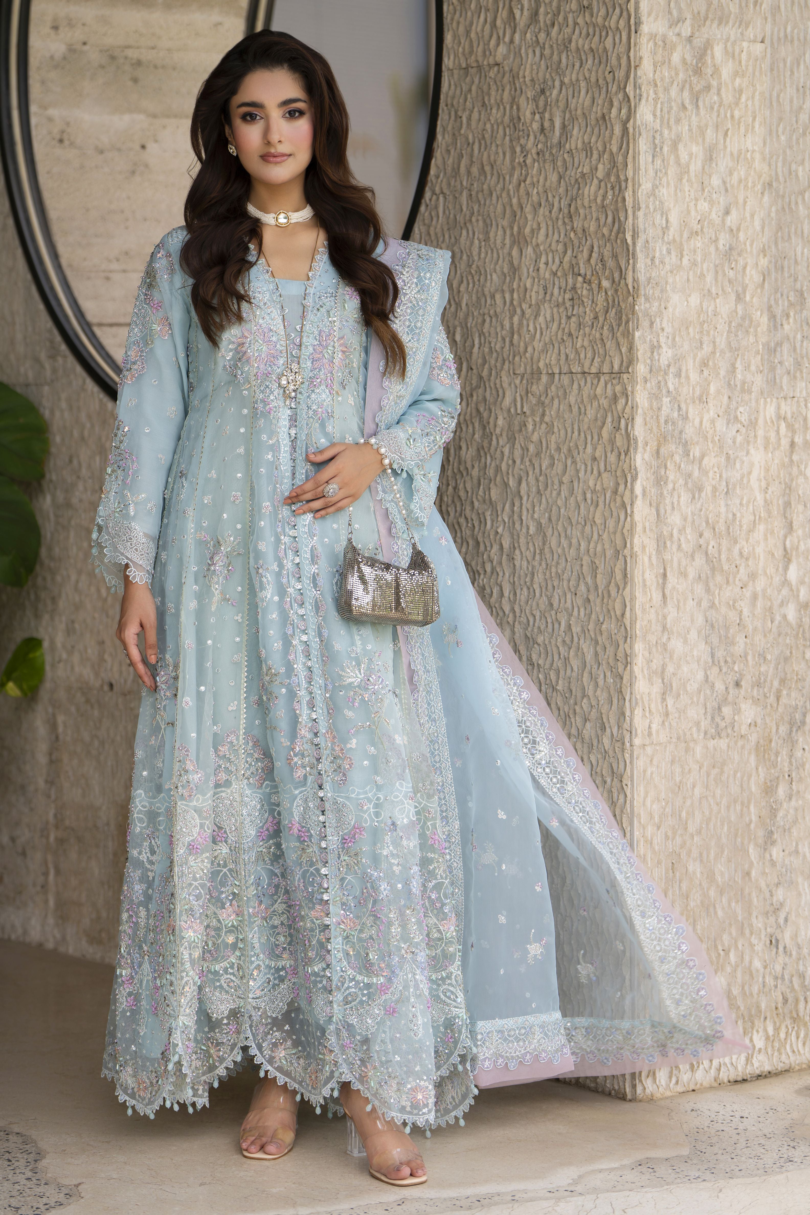 Arwah 3pc Handworked Organza Long Dress – ASG2