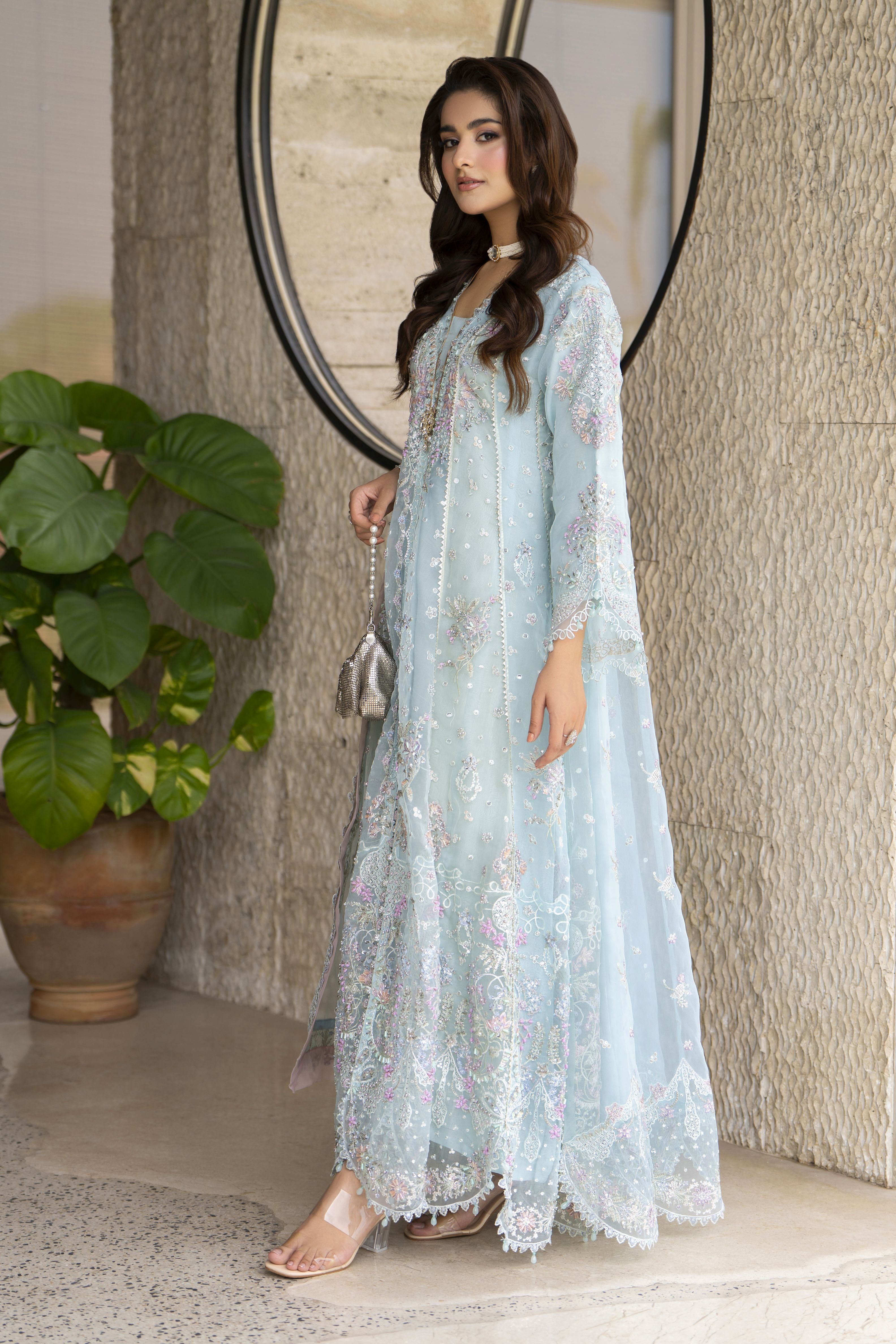 Arwah 3pc Handworked Organza Long Dress – ASG2