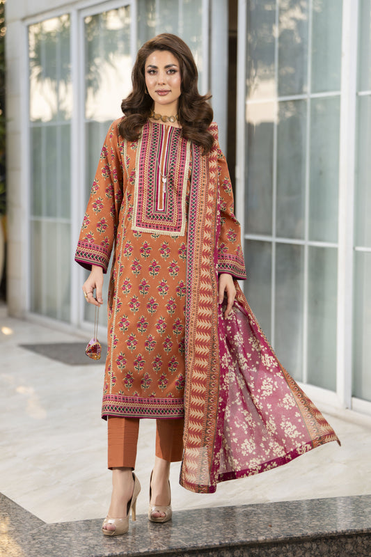 Zaina Bliss 3pc Printed Lawn Suit With Straight Trousers Bliss7