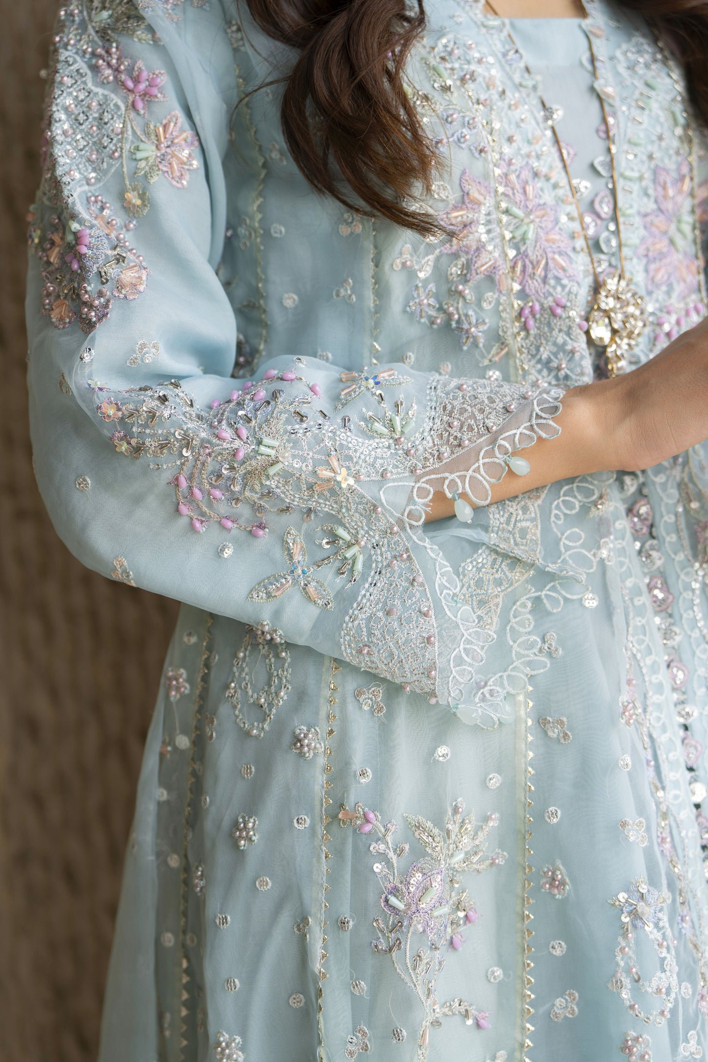 Arwah 3pc Handworked Organza Long Dress – ASG2