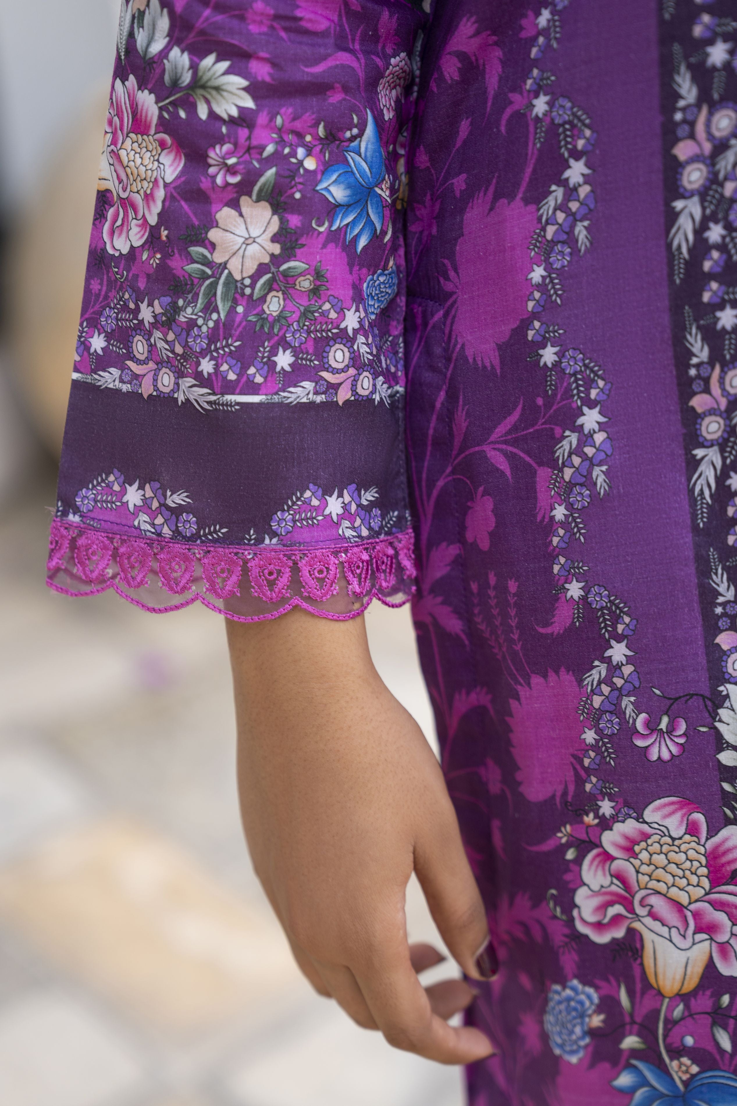Purple 3pc Embroidered Lawn Suit | Garmi Ka Jora by Dress Code GKJ6