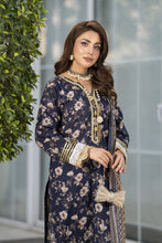 Zaina Bliss 3pc Printed Lawn Long Shirt With Gota Work Bliss4