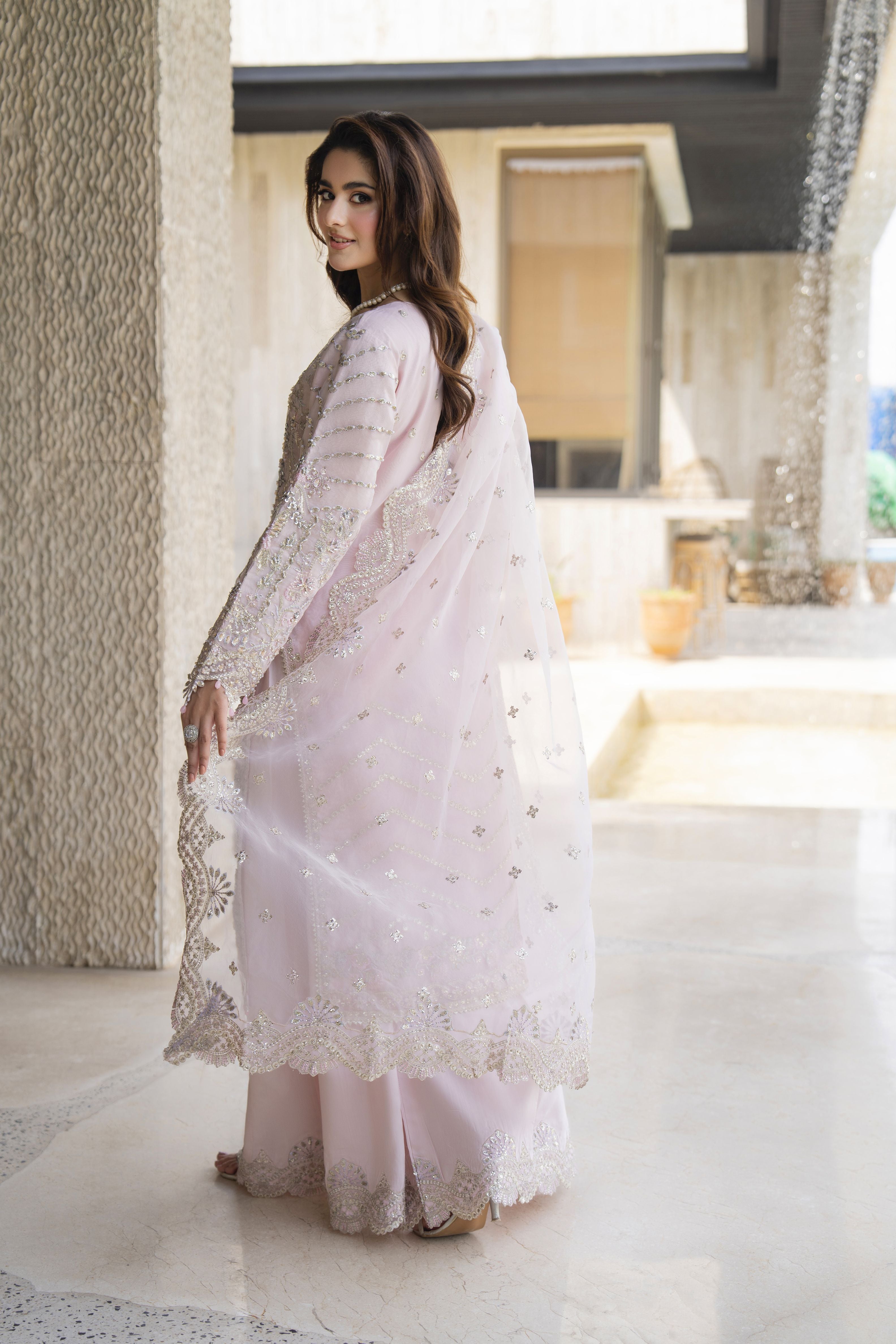 Arwah The Wedding Guest Edit 3pc Handworked Organza Sharara Suit – ASG3