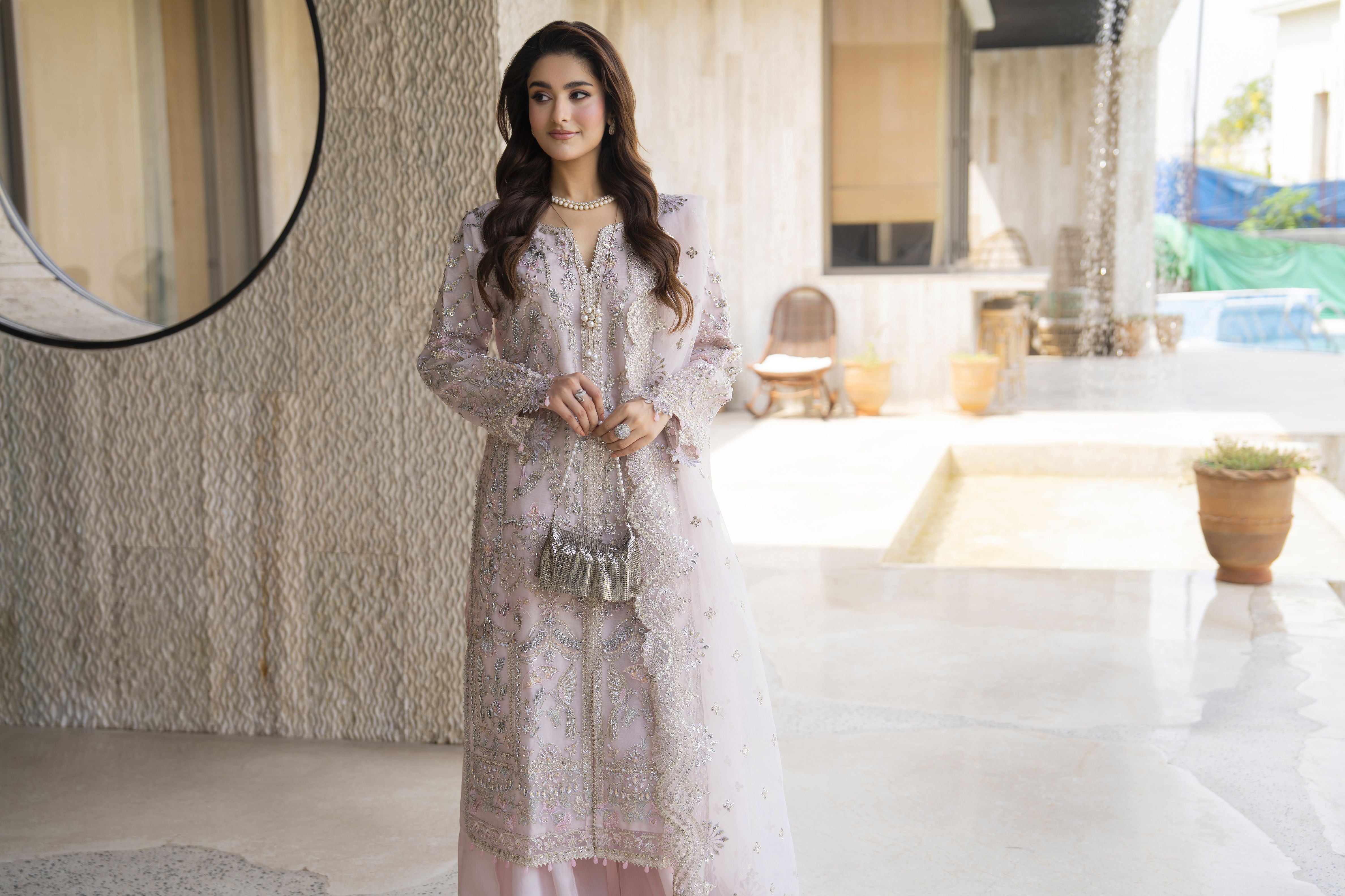 Arwah The Wedding Guest Edit 3pc Handworked Organza Sharara Suit – ASG3