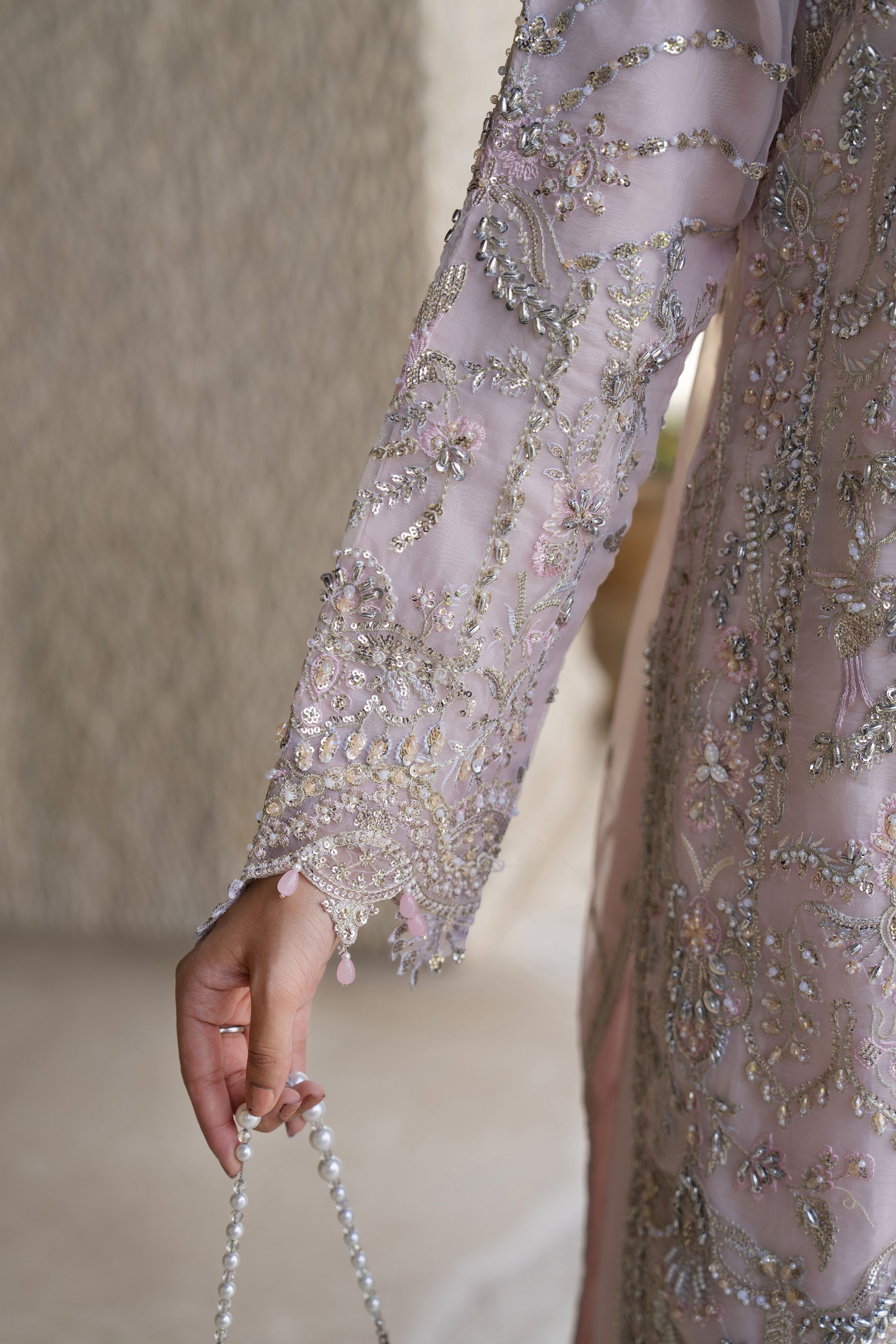 Arwah The Wedding Guest Edit 3pc Handworked Organza Sharara Suit – ASG3