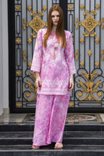 Zaiwa Pink 2pc Printed Lawn Sharara Suit with Handmade Neckline – DZ7