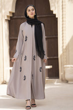 Zaina Veil of Grace – Hand Embellished Taupe Abaya ZVG8