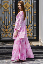 Zaiwa Pink 2pc Printed Lawn Sharara Suit with Handmade Neckline – DZ7