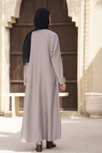 Zaina Veil of Grace – Hand Embellished Taupe Abaya ZVG8