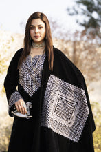 Aleezay KASHMÉ – Jet Black Velvet 3pc Suit with Velvet Shawl KA10