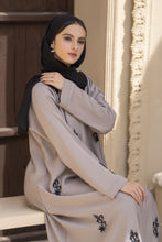 Zaina Veil of Grace – Hand Embellished Taupe Abaya ZVG8