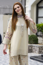 Zaiwa 3pc Embroidered Cotton Farshi Shalwar Suit with Chiffon Dupatta – DZ11