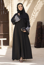 Zaina Veil of Grace – Black Abaya with White Embroidery ZVG3