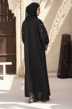 Zaina Veil of Grace – Black Abaya with White Embroidery ZVG3