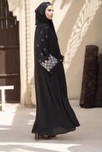 Zaina Veil of Grace – Black Abaya with White Embroidery ZVG3