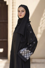 Zaina Veil of Grace – Black Abaya with White Embroidery ZVG3