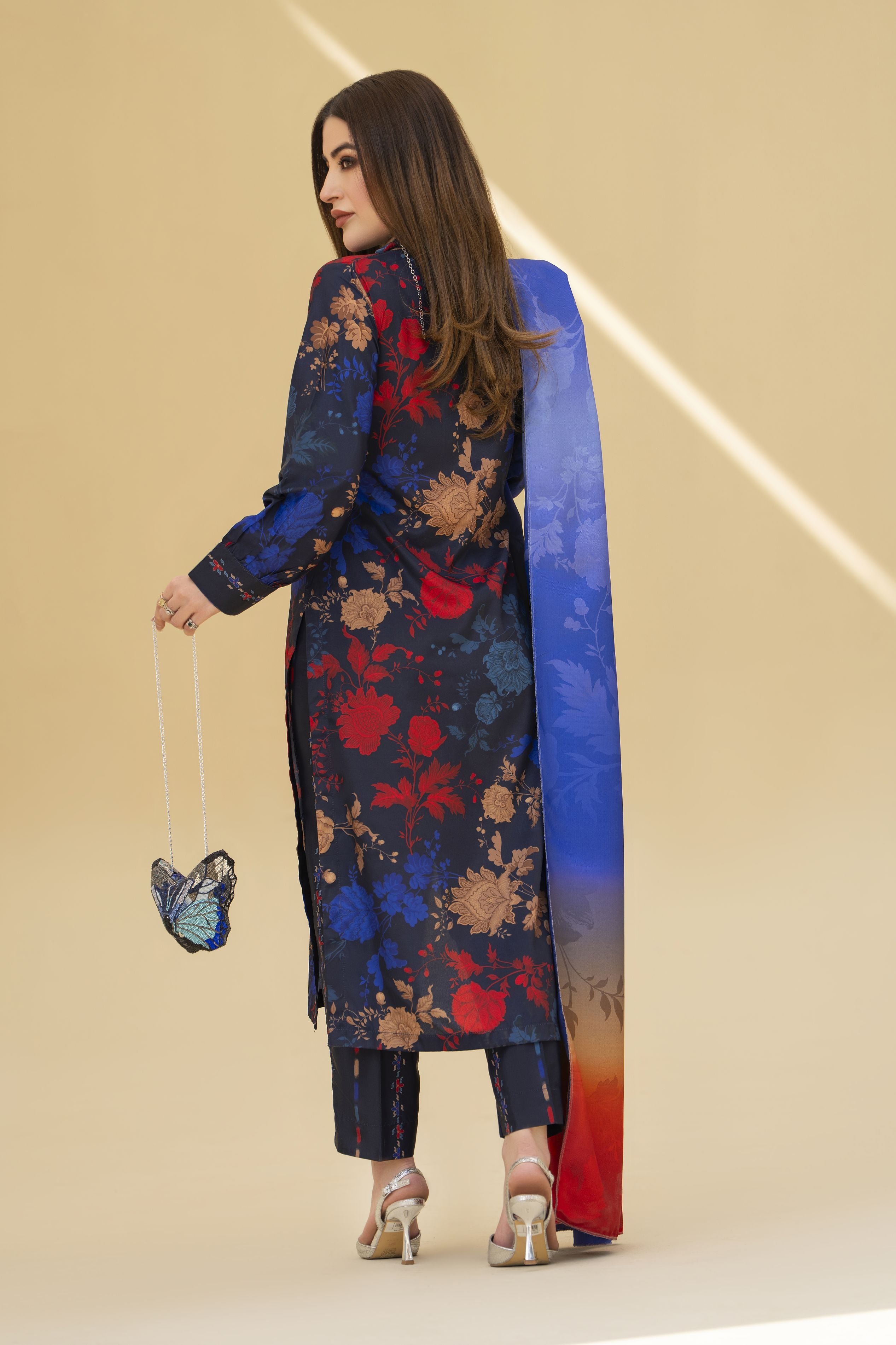 Zaiwa Winter Shawl – Printed Grip 3pc Long Dress ZWS8