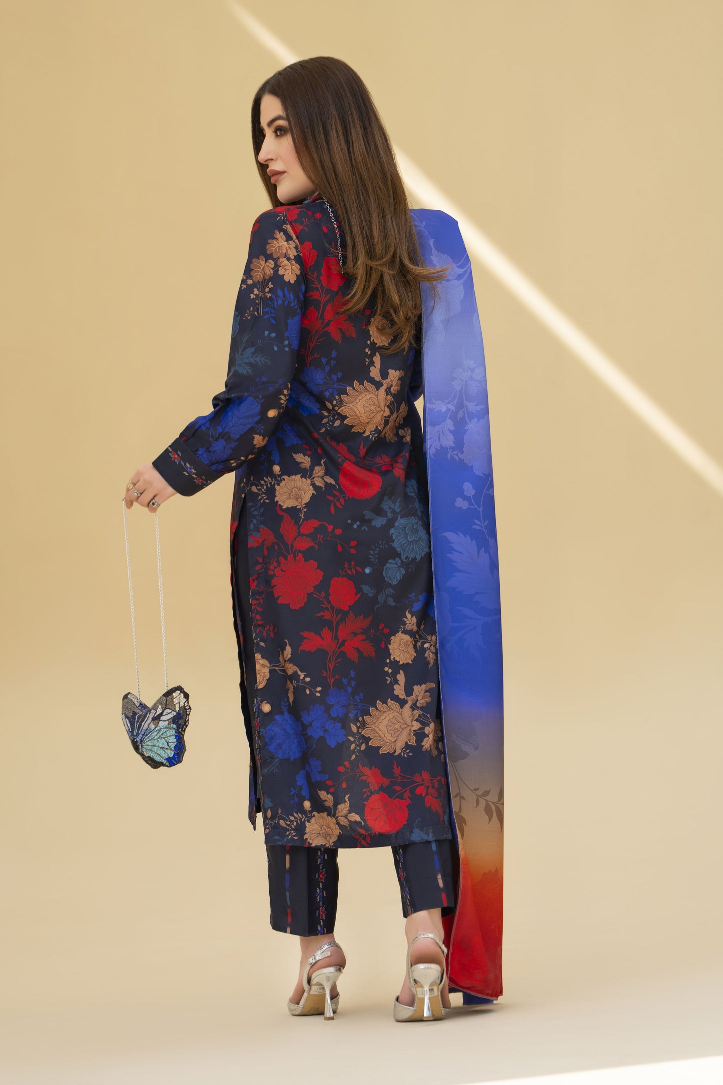 Zaiwa Winter Shawl – Printed Grip 3pc Long Dress ZWS8