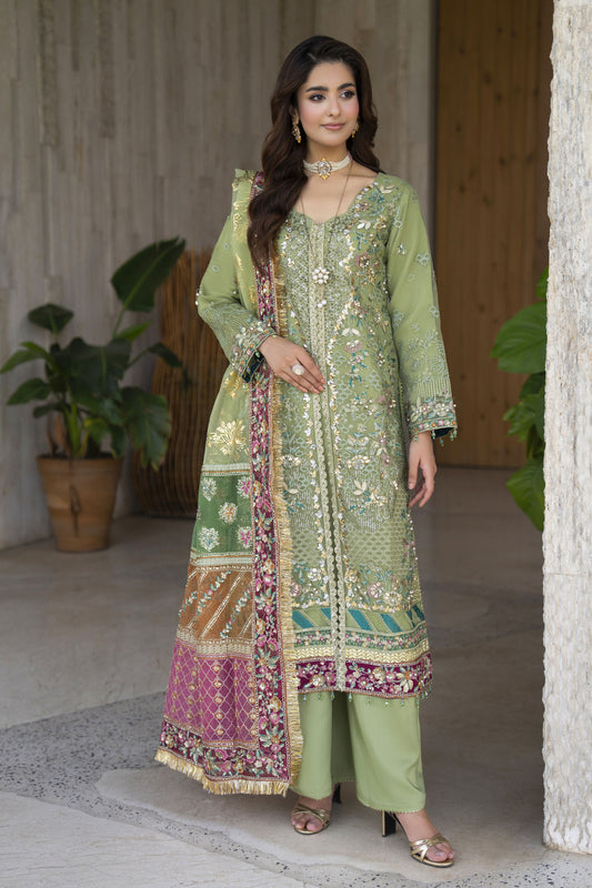 Arwah 3pc Handworked Organza Wedding Guest Suit – ASG1