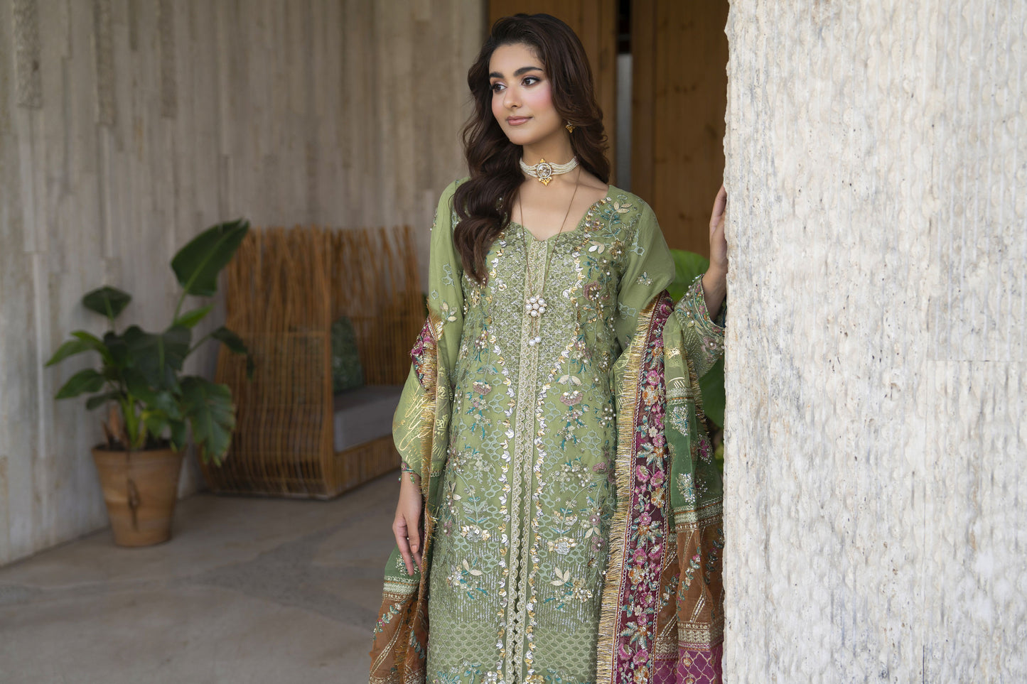 Arwah 3pc Handworked Organza Wedding Guest Suit – ASG1