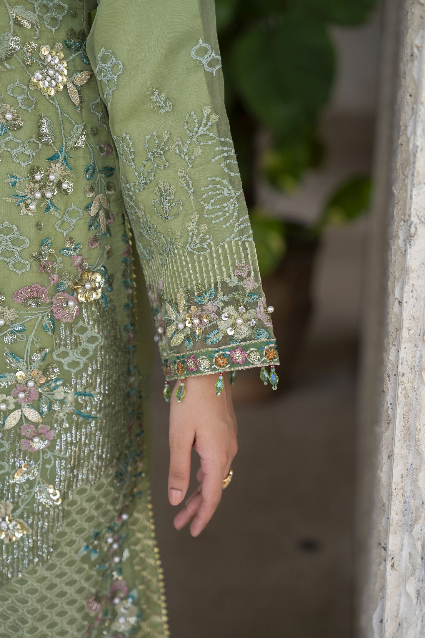 Arwah 3pc Handworked Organza Wedding Guest Suit – ASG1