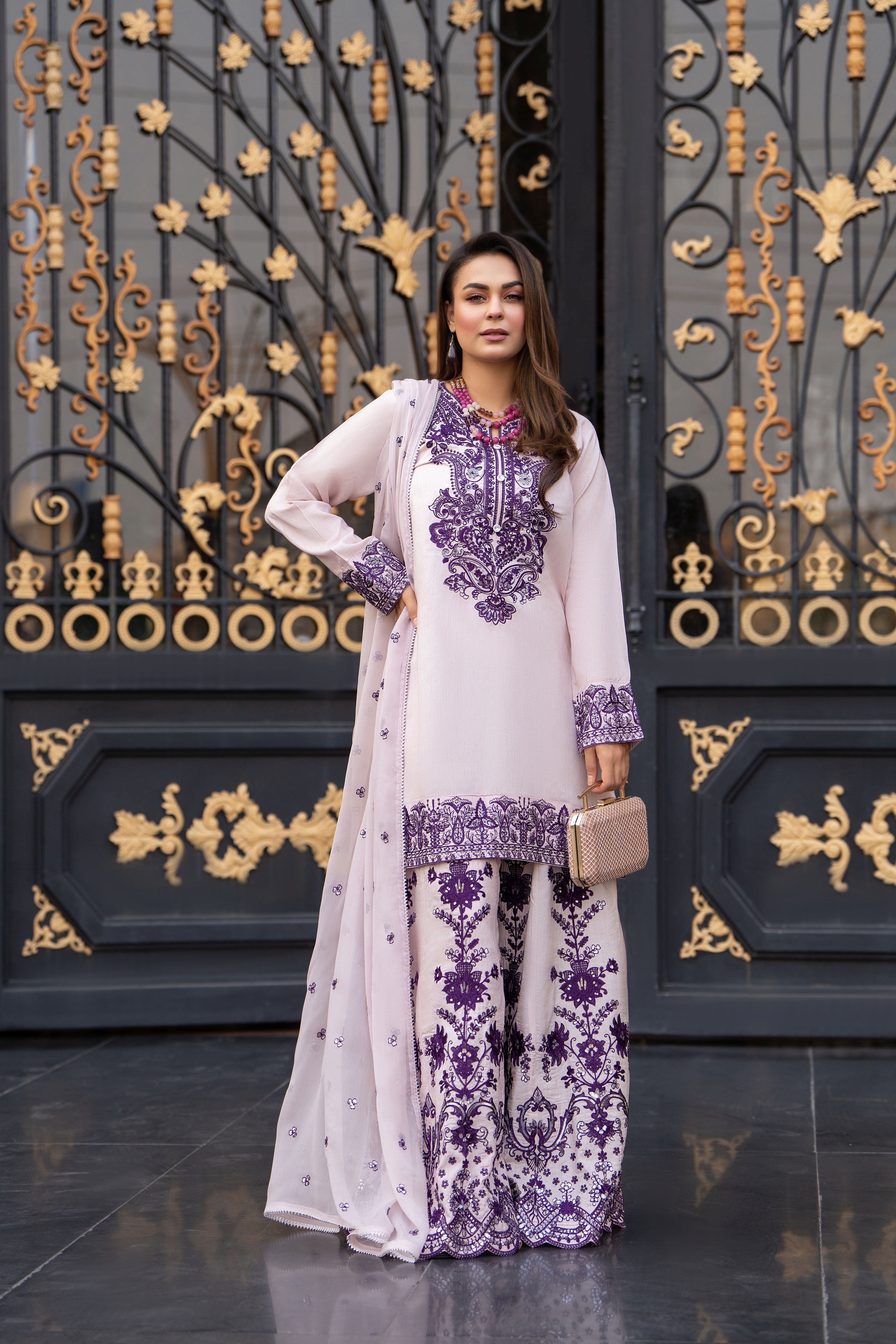 Raw Silk and Sparkle Ready to Wear Dress by Gul Warun RSS10