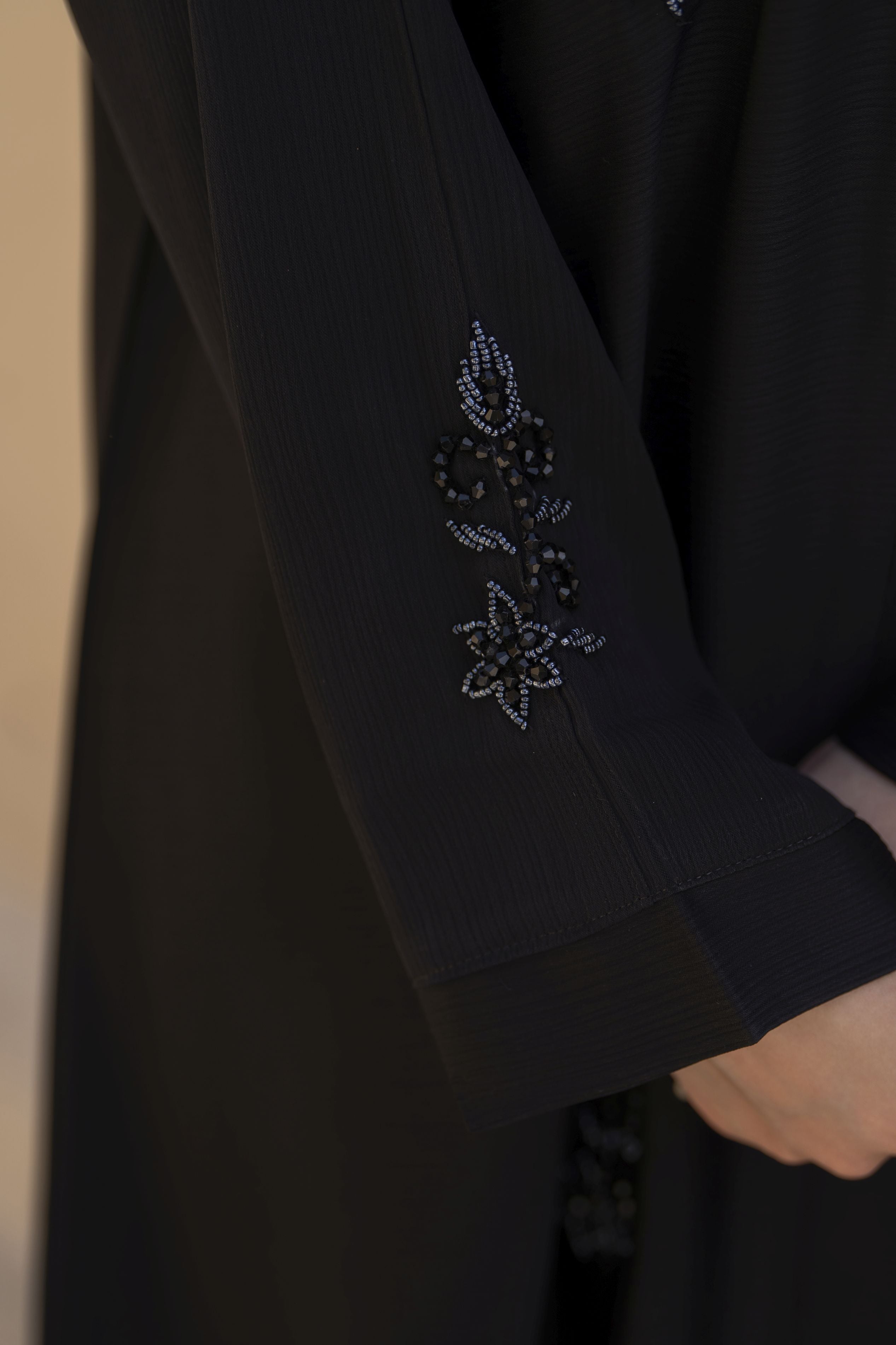 Black Hand Embellished Nida Abaya – Veil of Grace by Zaina ZVG17