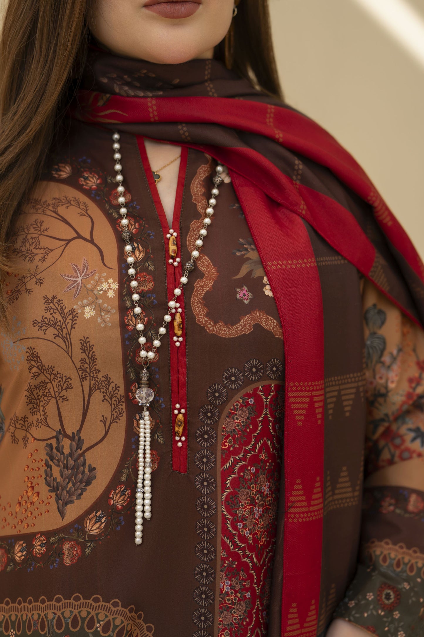 Zaiwa Winter Shawl – Printed Grip 3pc Long Dress ZWS2