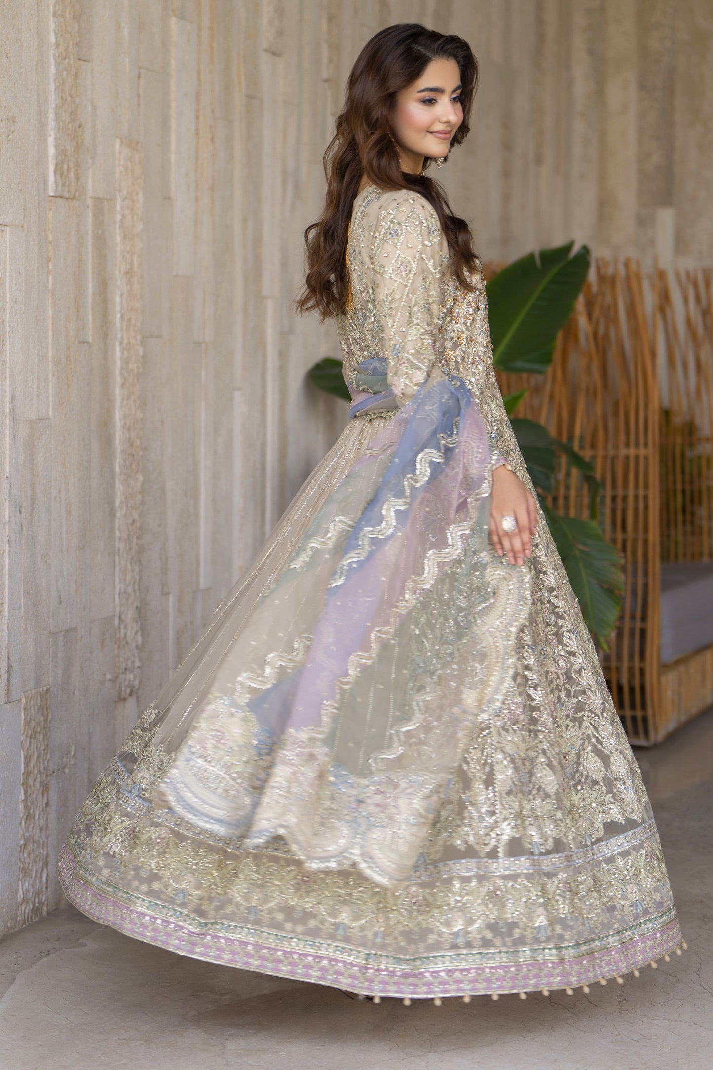 Arwah The Wedding Guest Edit 3pc Handworked Net Frock – ASG4