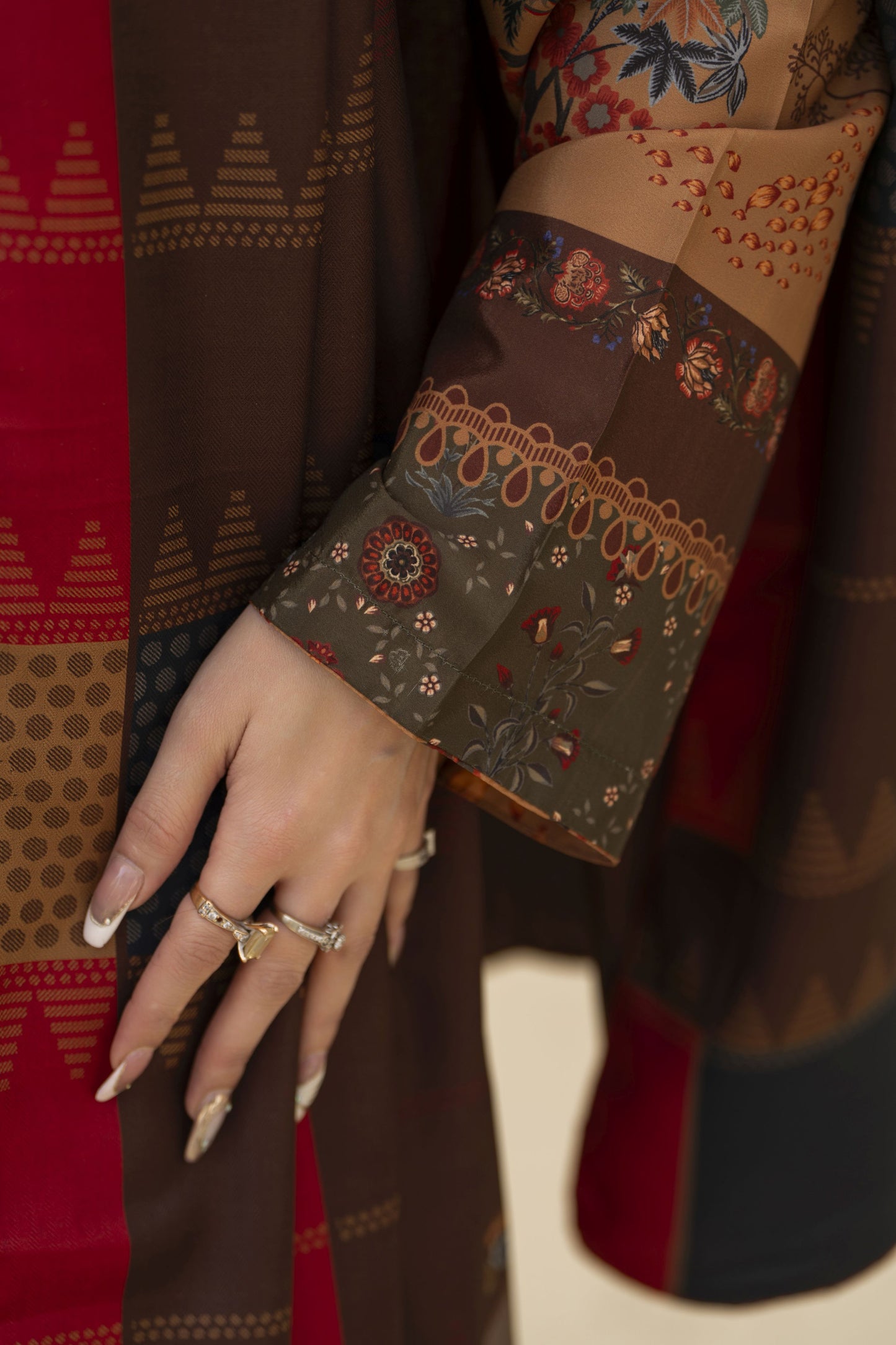 Zaiwa Winter Shawl – Printed Grip 3pc Long Dress ZWS2