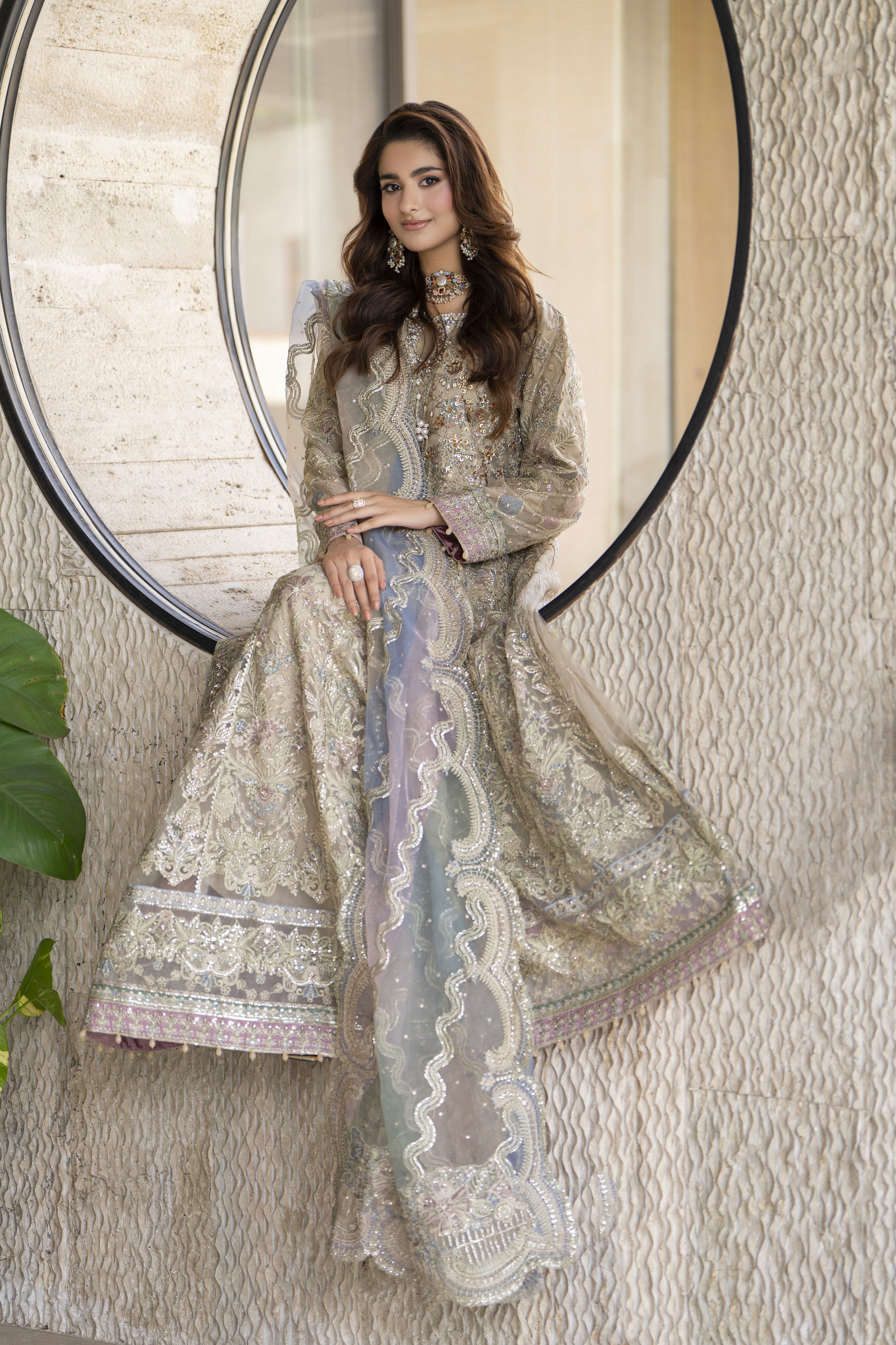 Arwah The Wedding Guest Edit 3pc Handworked Net Frock – ASG4