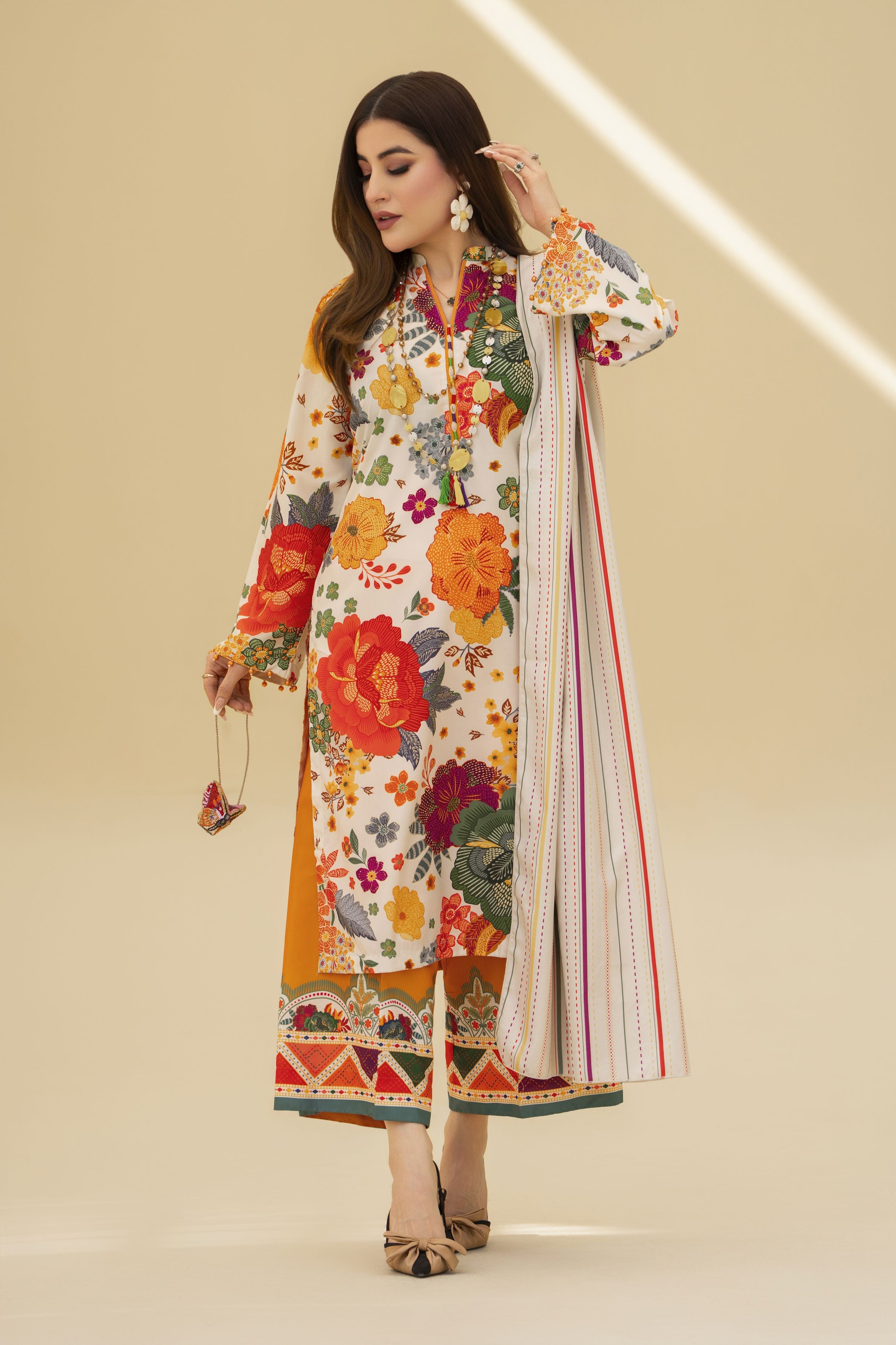 Zaiwa Winter Shawl – Printed Grip 3pc Dress ZWS1