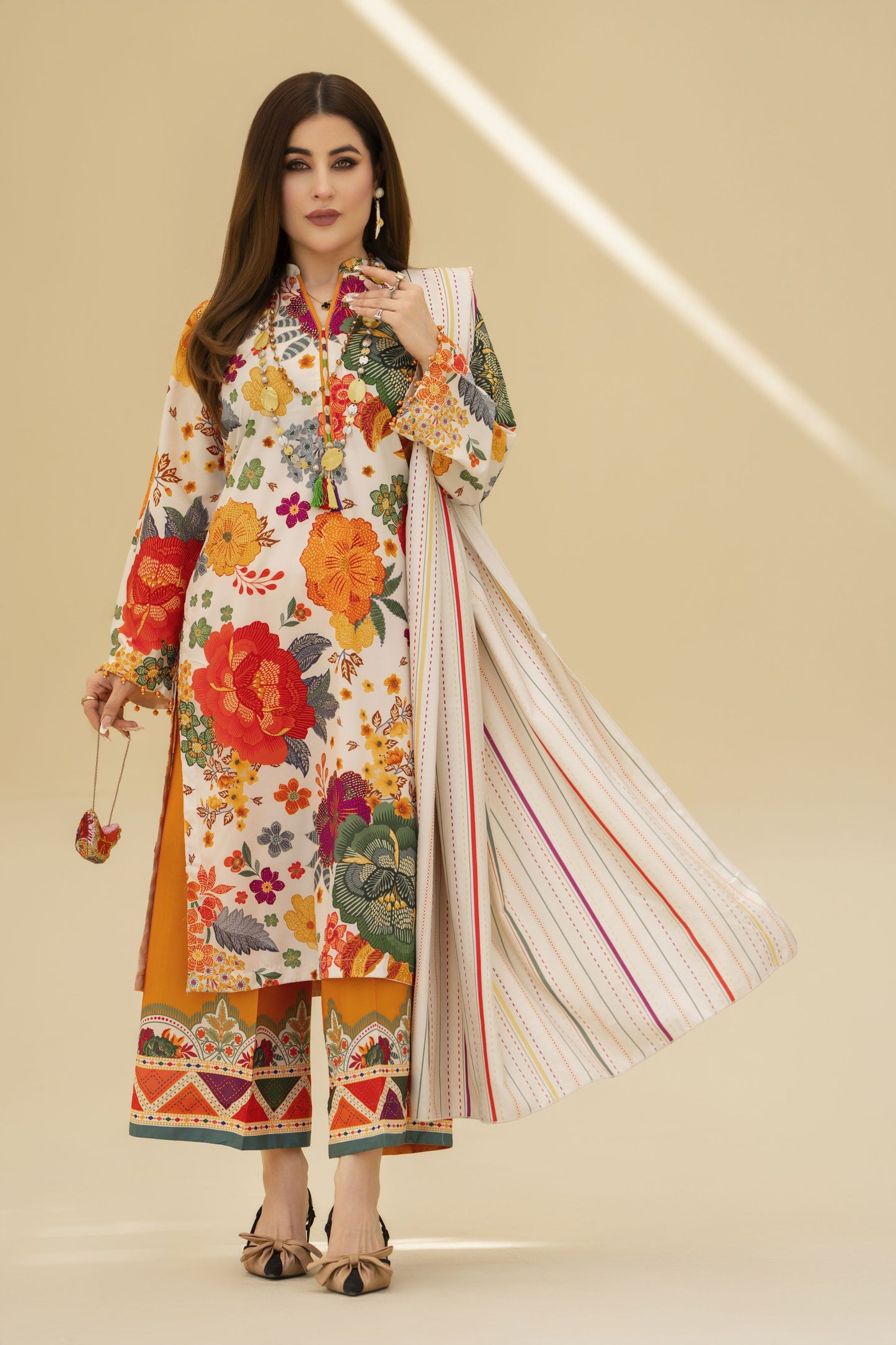 Zaiwa Winter Shawl – Printed Grip 3pc Dress ZWS1