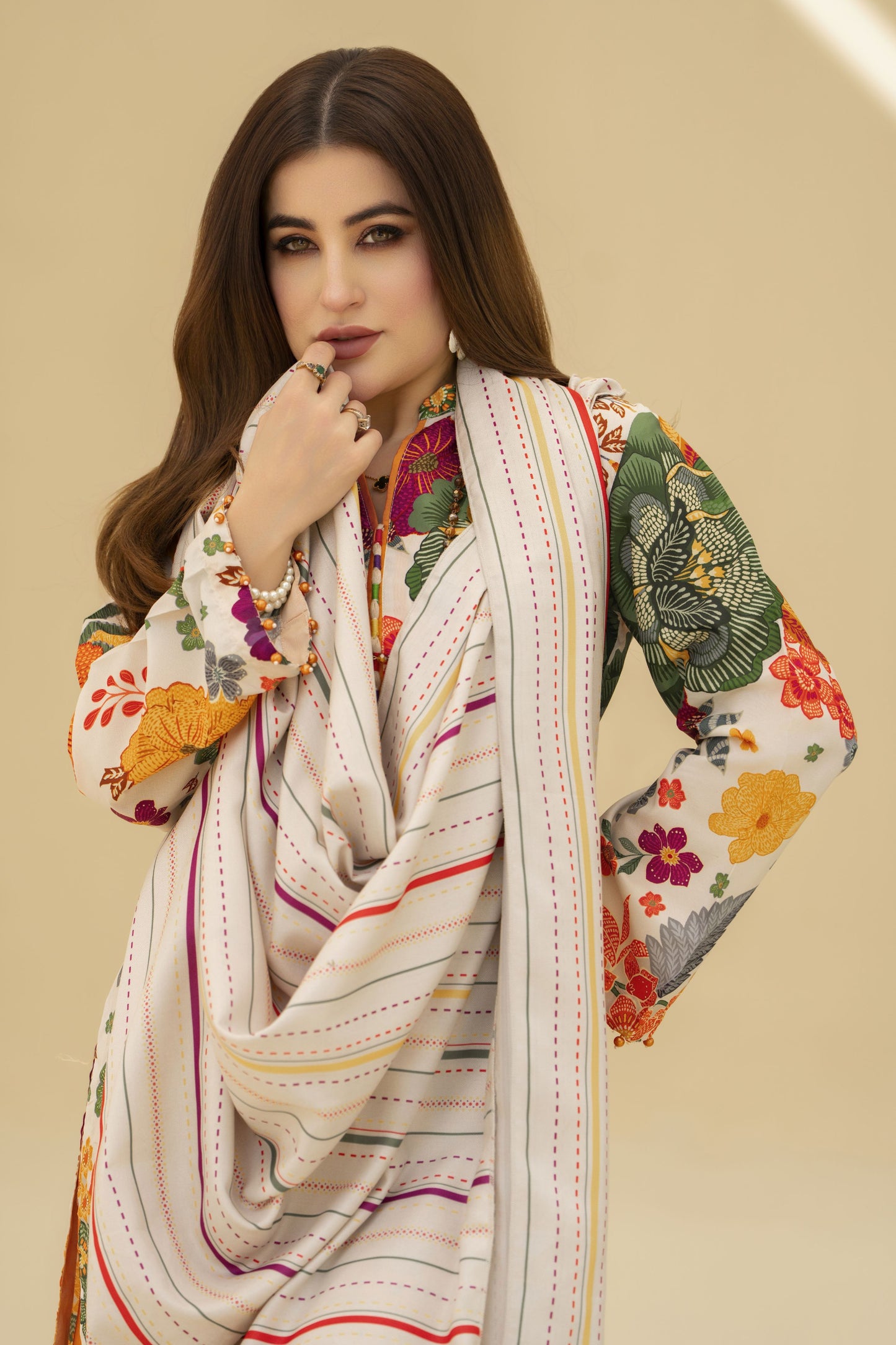 Zaiwa Winter Shawl – Printed Grip 3pc Dress ZWS1