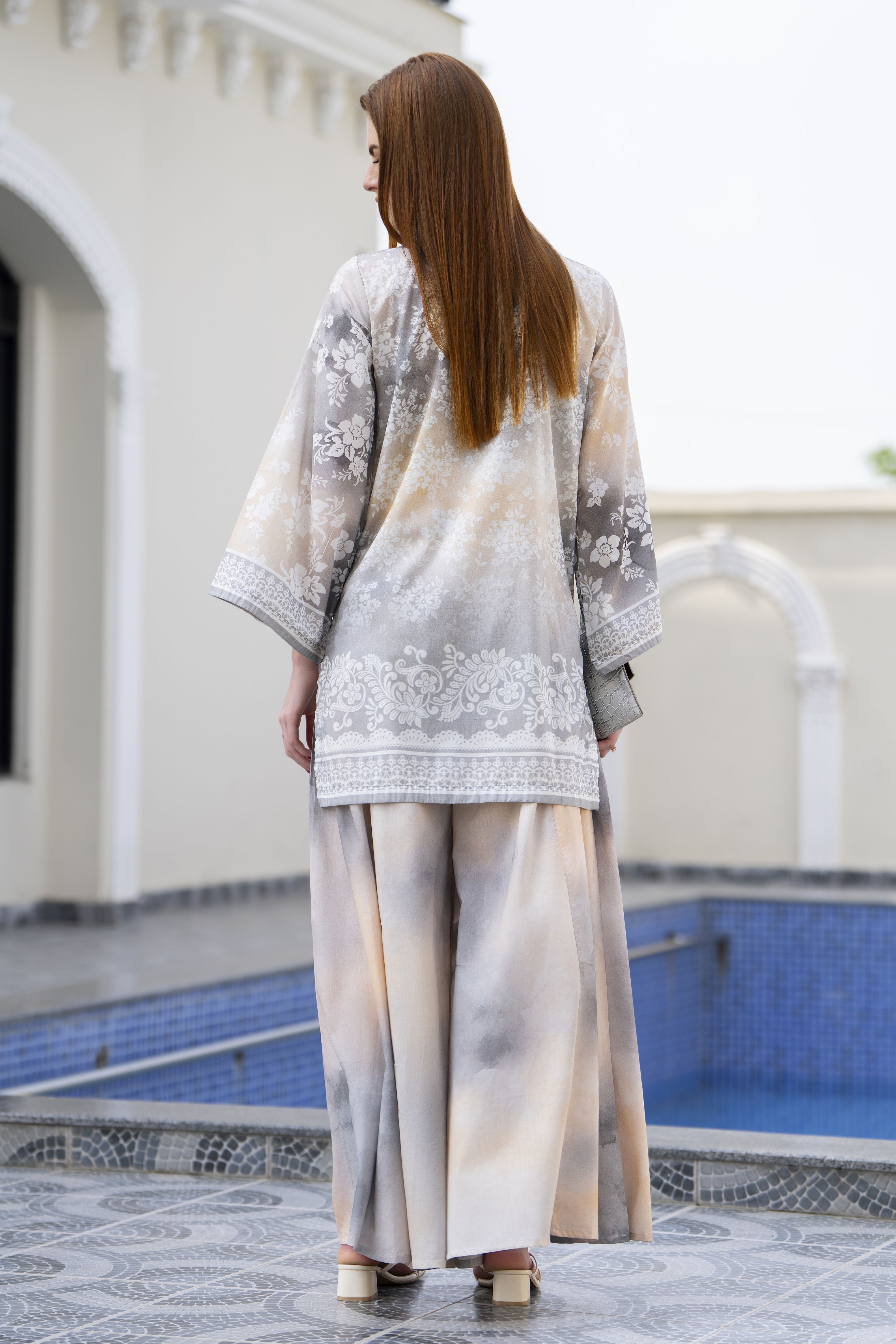 Zaiwa Grey 2pc Printed Lawn Sharara Suit with Handmade Neckline – DZ6