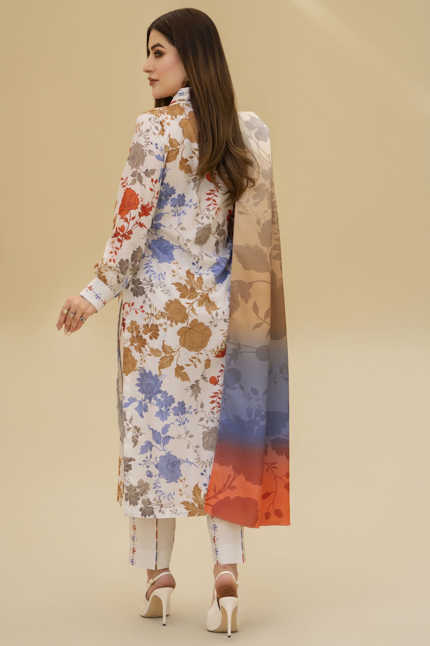 Zaiwa Winter Shawl – Printed Grip 3pc Long Dress ZWS6