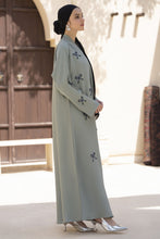 Zaina Veil of Grace – Hand Embellished Sage Green Abaya ZVG5