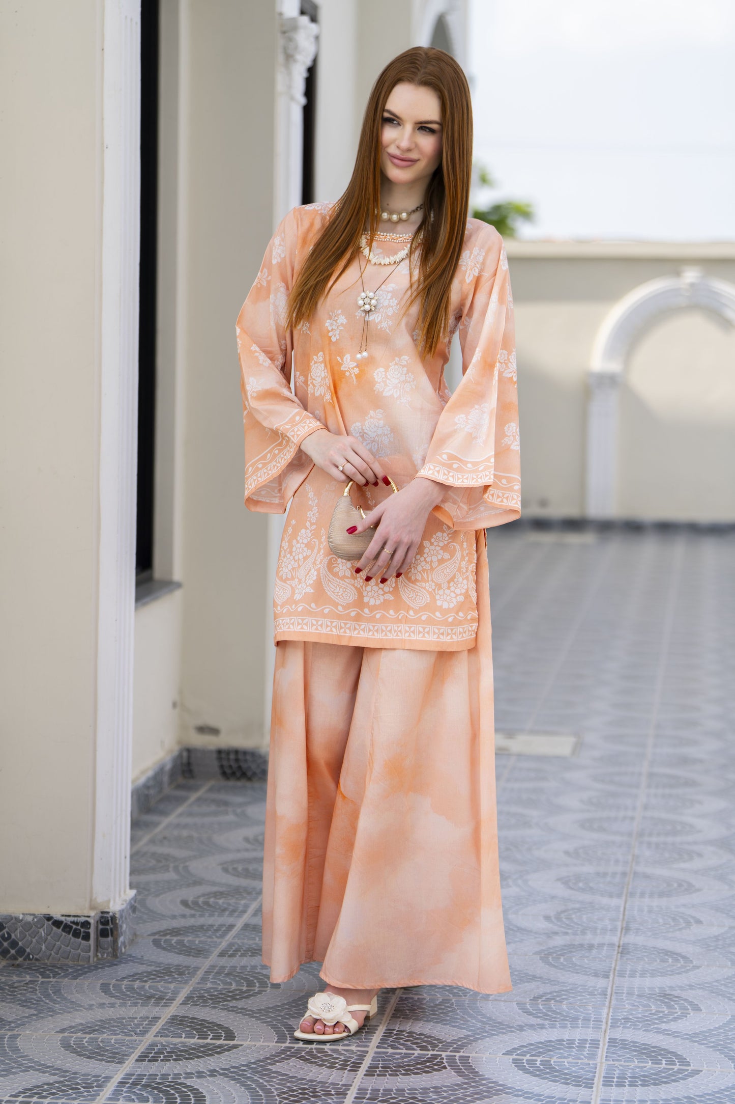 Zaiwa 2pc Printed Lawn Sharara Suit with Handmade Neckline – DZ5