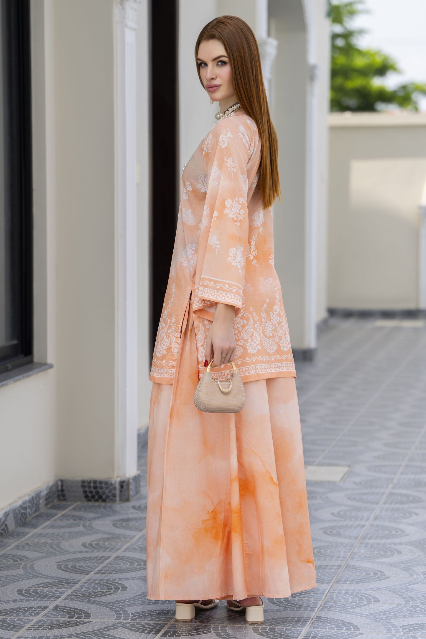 Zaiwa 2pc Printed Lawn Sharara Suit with Handmade Neckline – DZ5