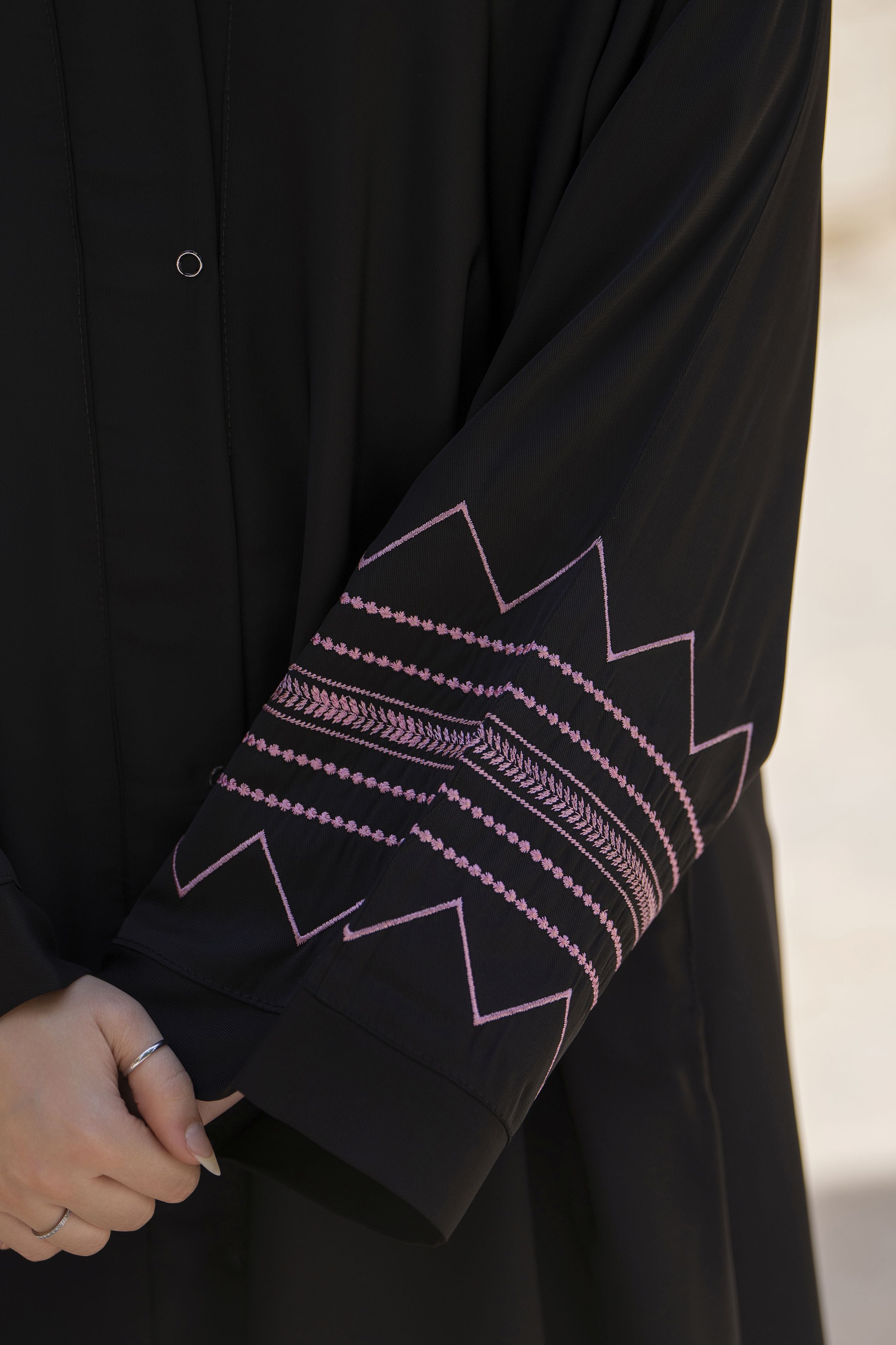 Zaina Veil of Grace – Embroidered Black Georgette Abaya ZVG12