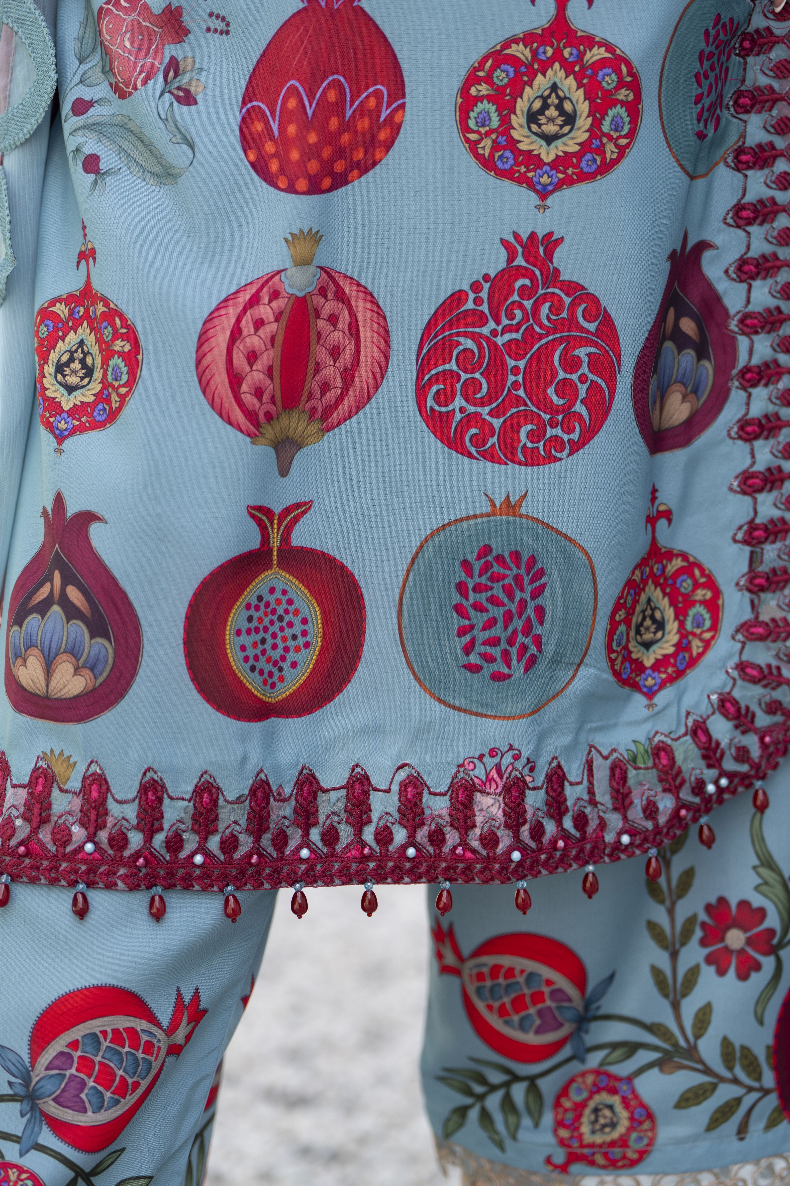 3pc Printed & Embroidered Summer Lawn Suit with Chiffon Dupatta RES13