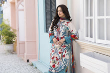 3pc Printed & Chikankari Embroidered Lawn Suit with Chiffon Dupatta RES10