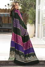 Deep Green Dhanak Long Dress with Multani Winter Shawl by Gul Warun GSR3