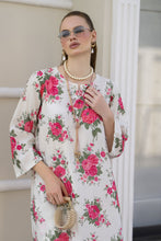 Sakeena Sheen Ivory Red Rose Printed Poly Raw Silk 2pc Kaftan – SHH7