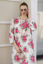 Sakeena Sheen Ivory Red Rose Printed Poly Raw Silk 2pc Kaftan – SHH7